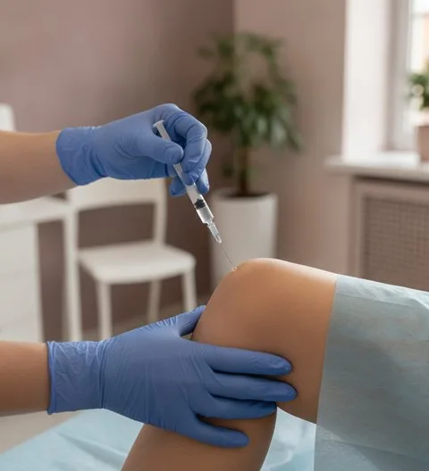 Infiltración en la rodilla para el manejo del dolor articular